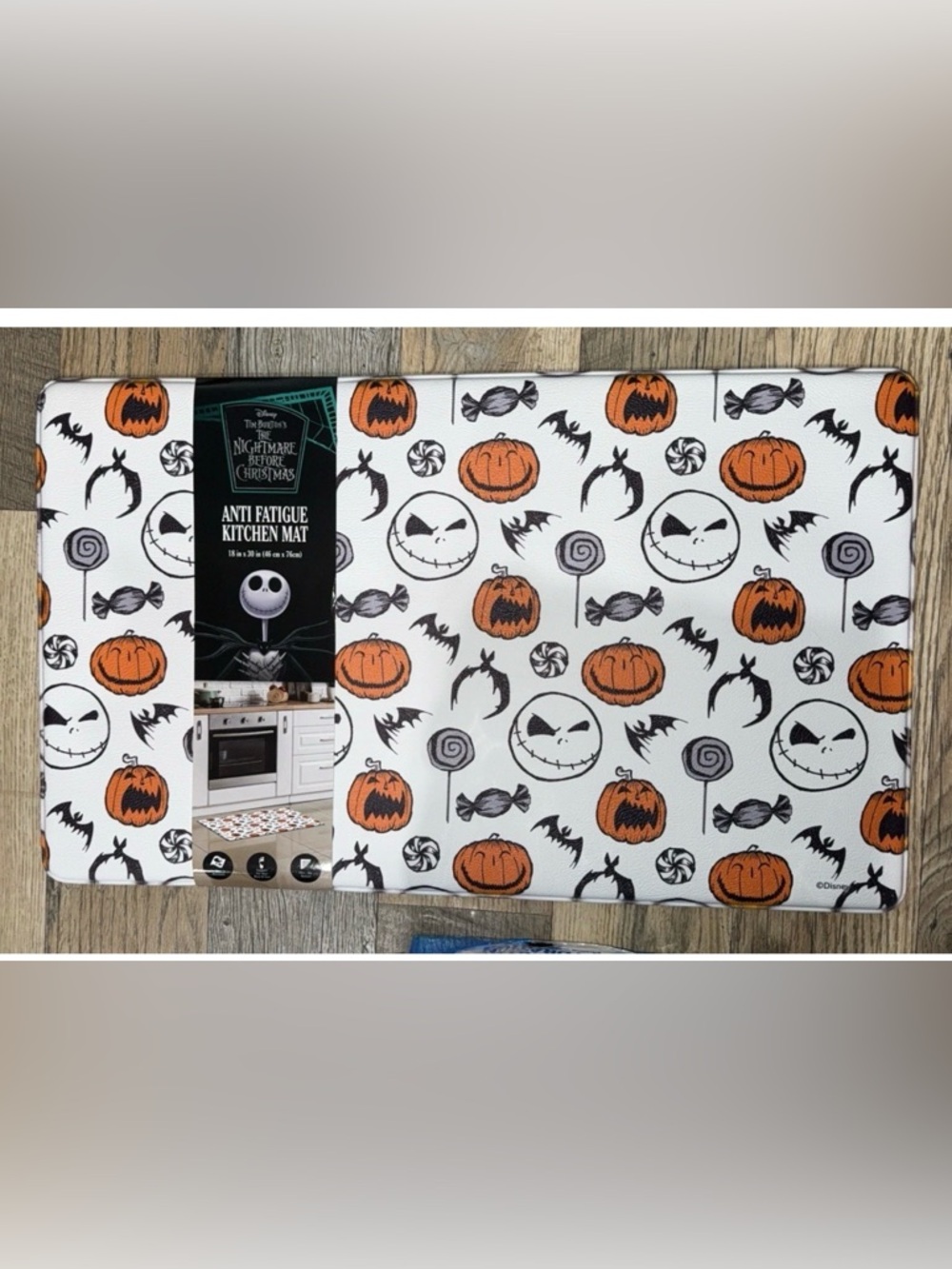Disney The Nightmare Before Christmas Halloween Kitchen Mat in Orange & White